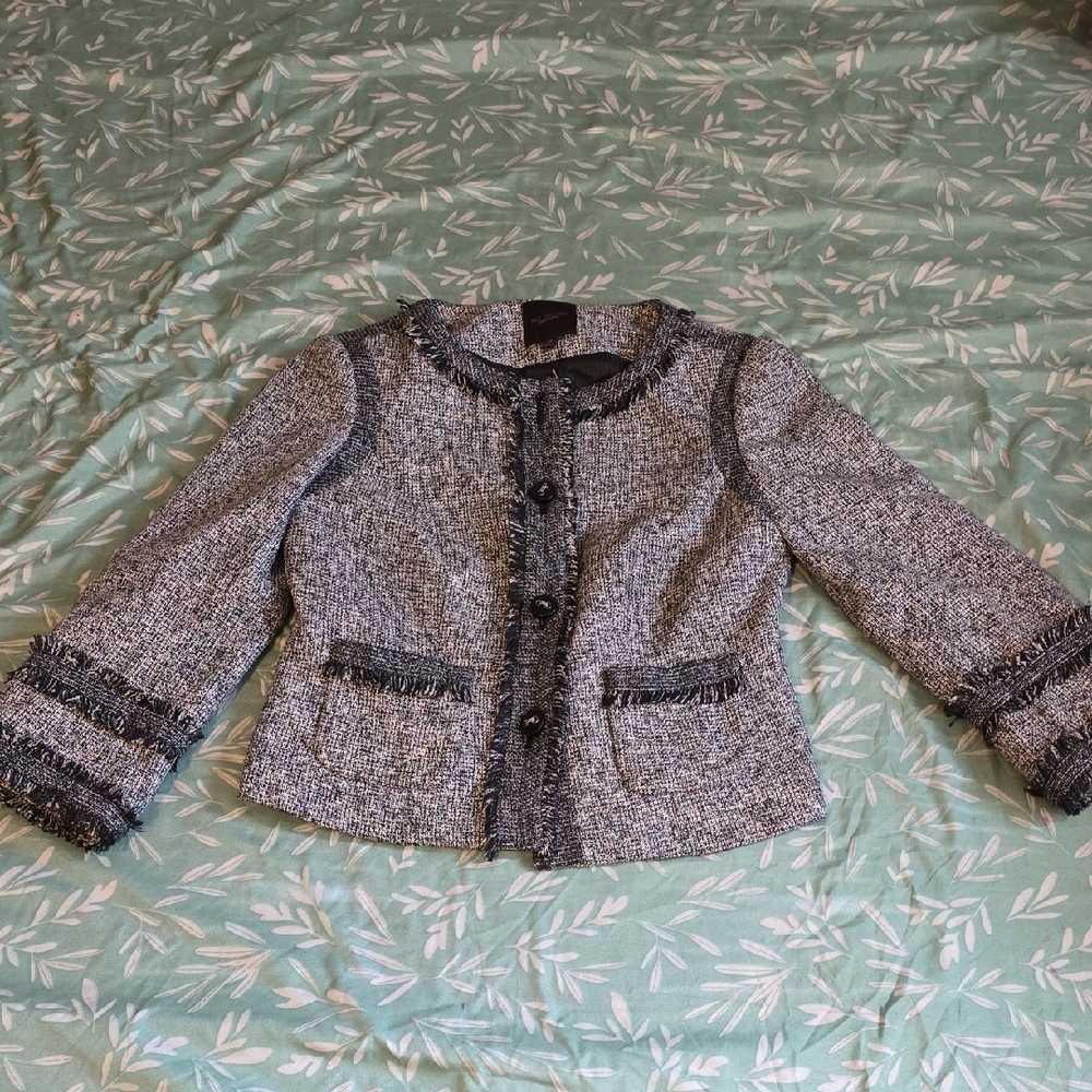 The Limited Black and Gray Tweed Jacket